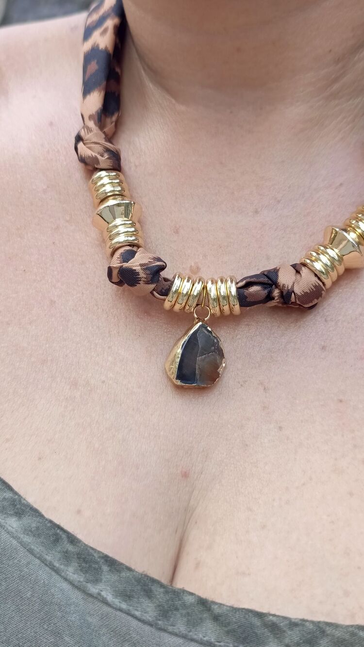 Leopar Fular Kolye