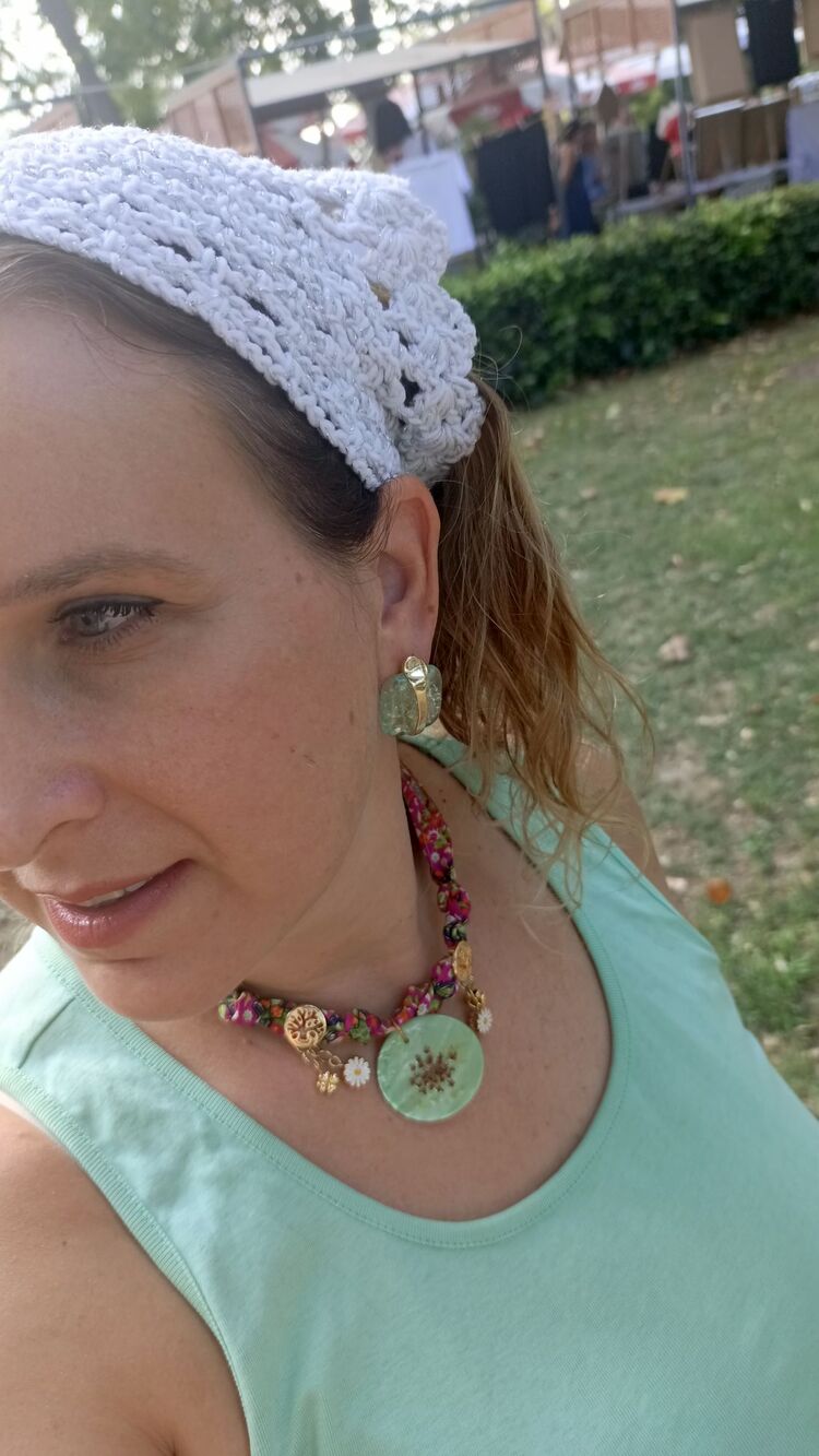 El Örgüsü Buz Mavisi Bandana
