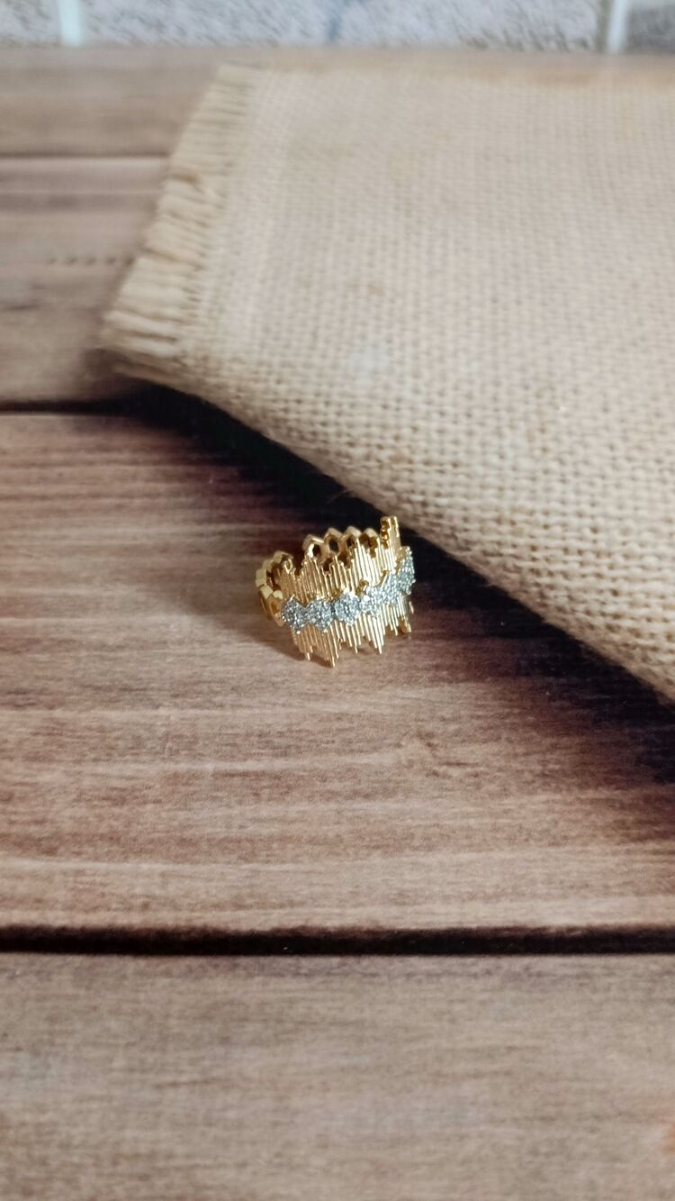 Zigzag Taşlı Yüzük