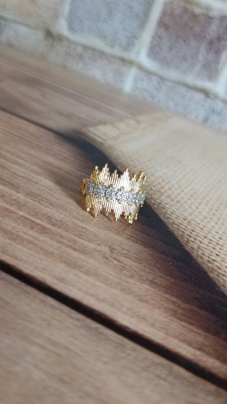 Zigzag Taşlı Yüzük
