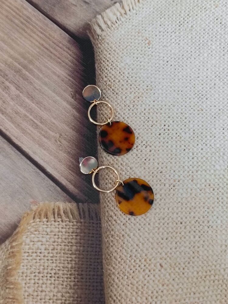 Daire Sallantılı Leopar Küpe