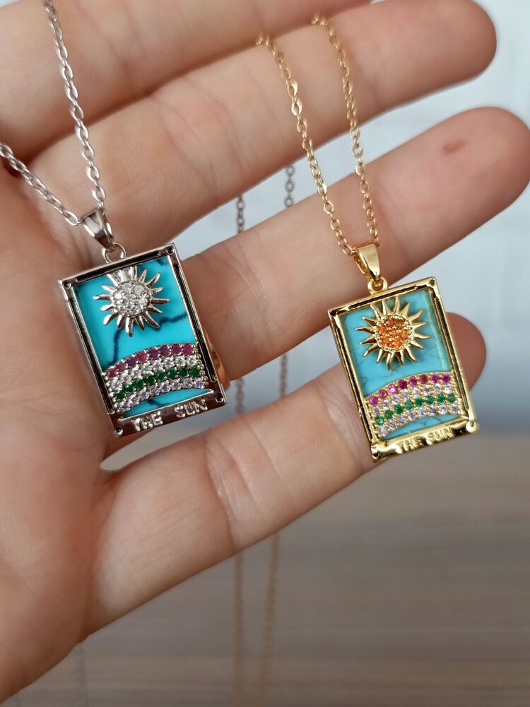 Güneş (The Sun) Çelik Tarot Kolye