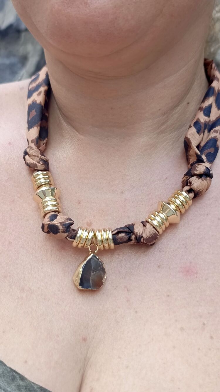 Leopar Fular Kolye