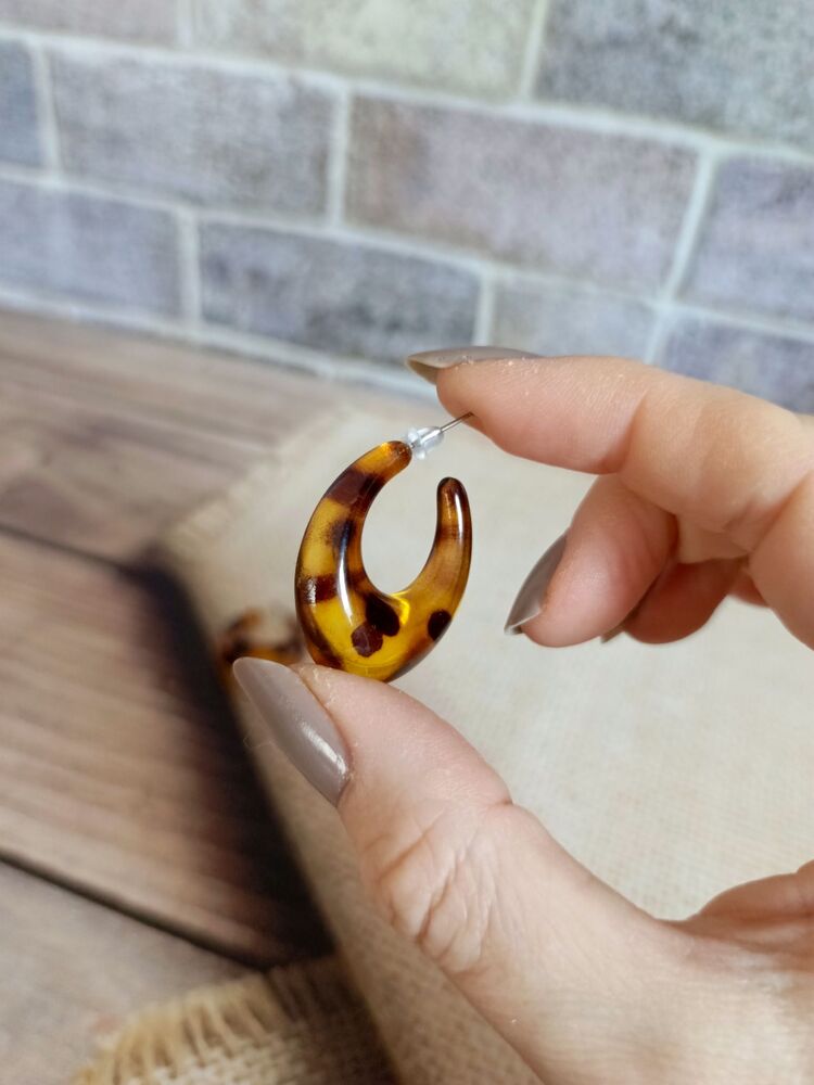 Oval Leopar Küpe