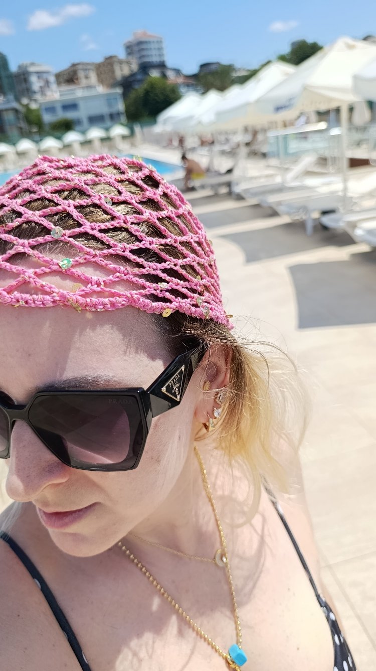 Açık Pembe File Bere