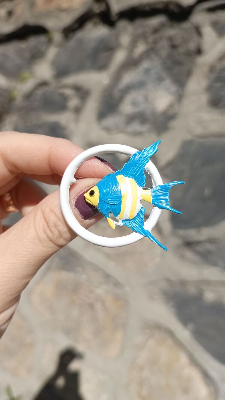 Mavi-Sarı Balık Broş