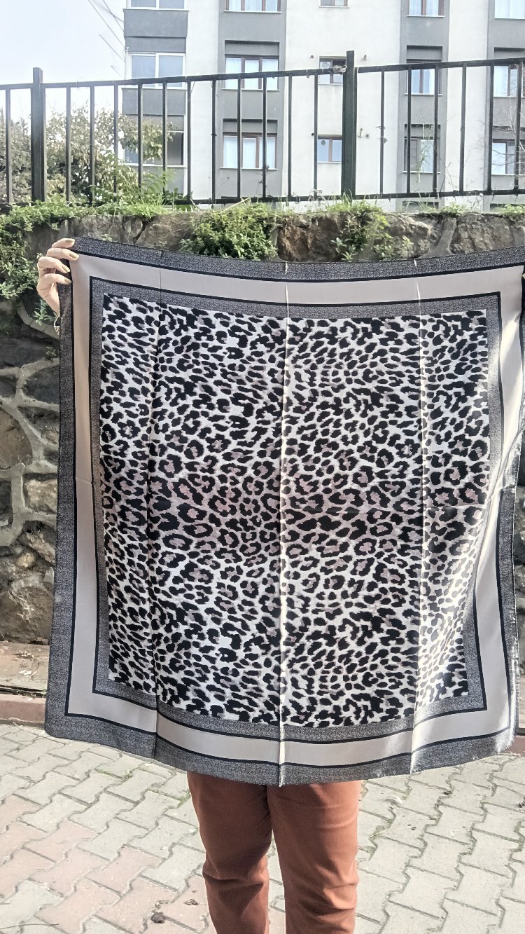 Gri Leopar Fular