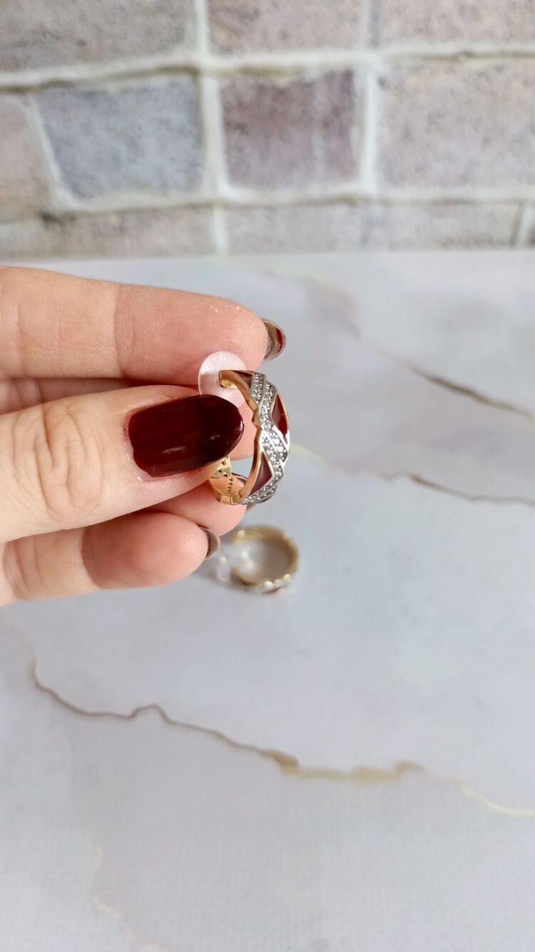 Marka Model Bordo Detaylı Halka Küpe