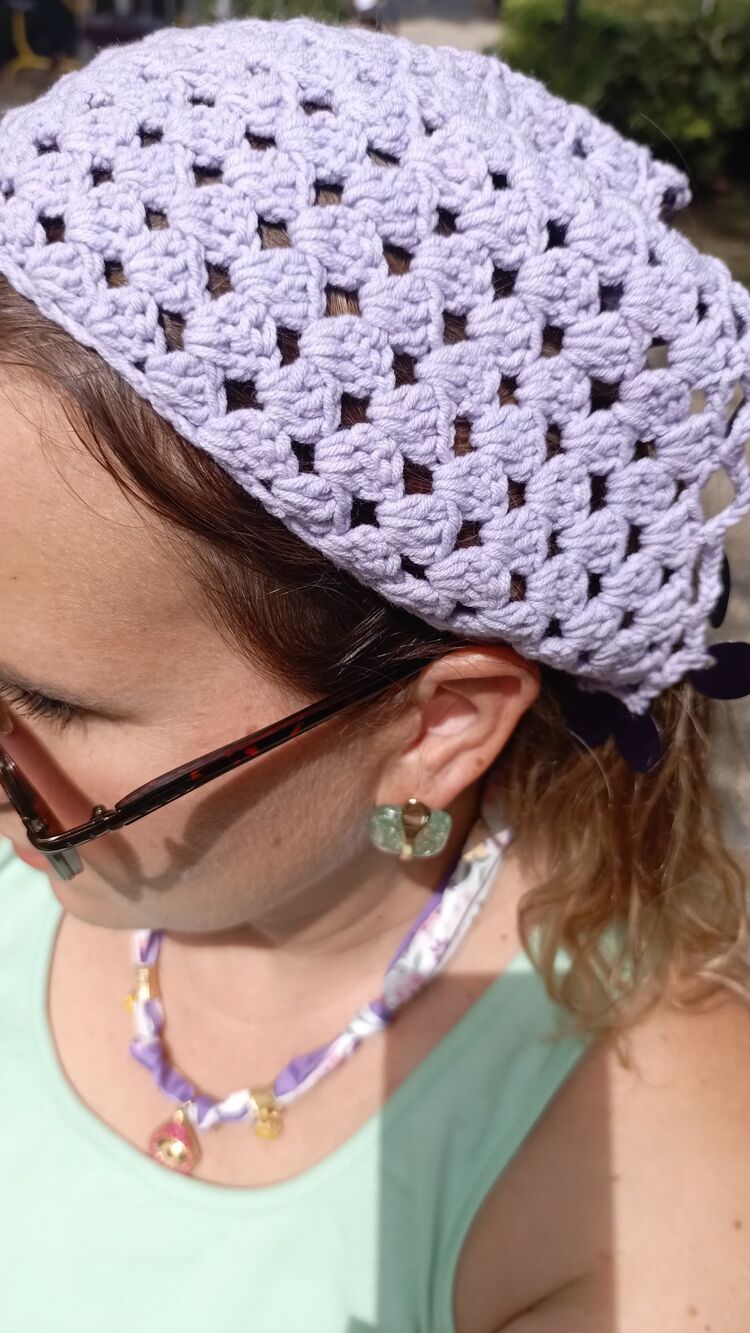 El Örgüsü Lila Bandana