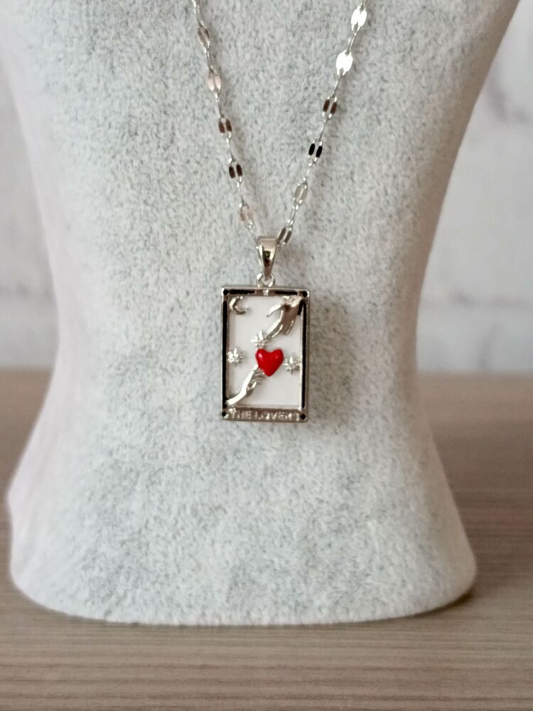 Aşıklar (The Lovers) Çelik Tarot Kolye