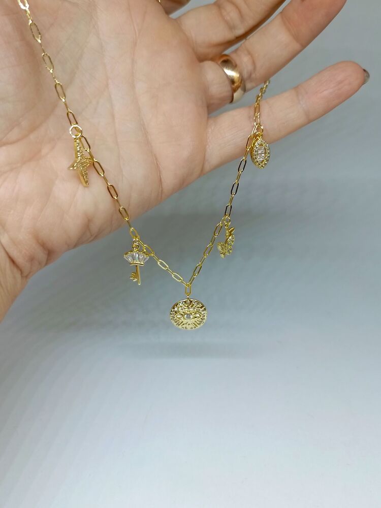Kelebek Detaylı Charm Kolye