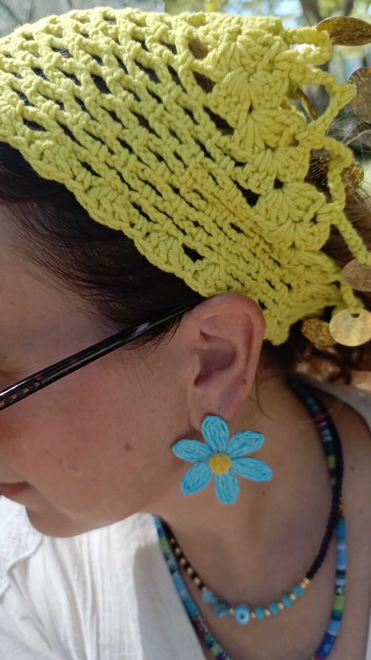 El Örgüsü Sarı Pullu Bandana