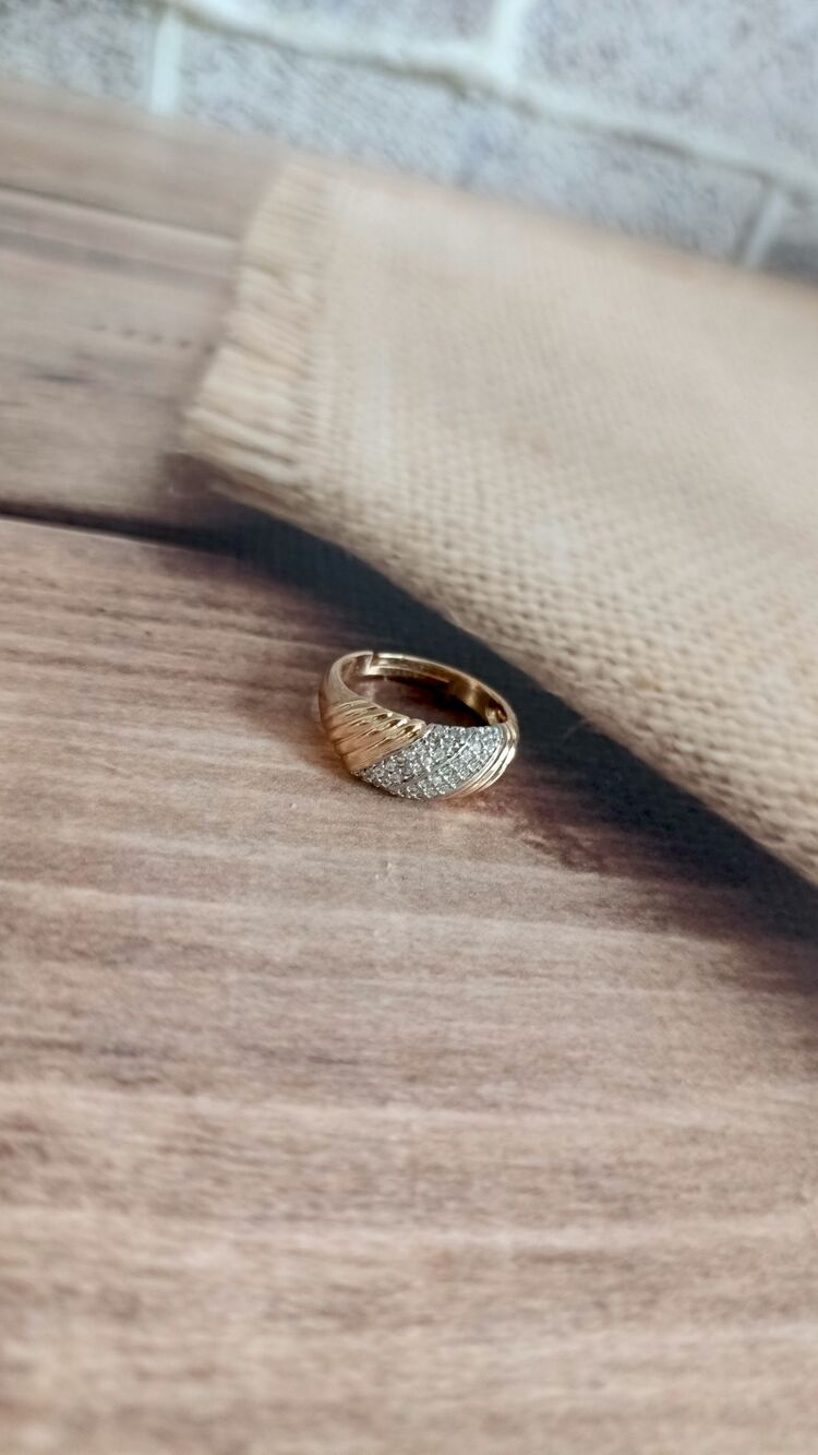 Zirkon Taşlı Gold Serçe Parmak Yüzük