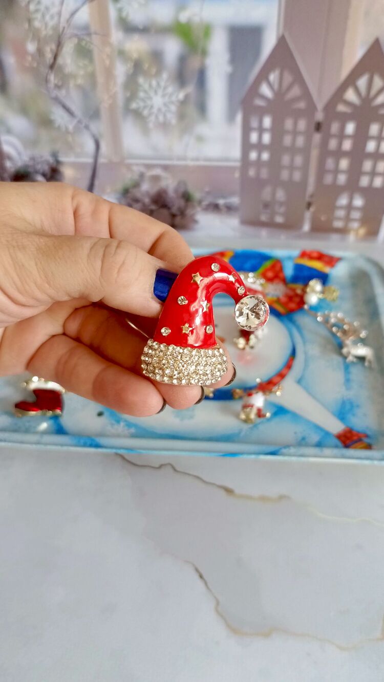 Noel Baba Şapkası Broş