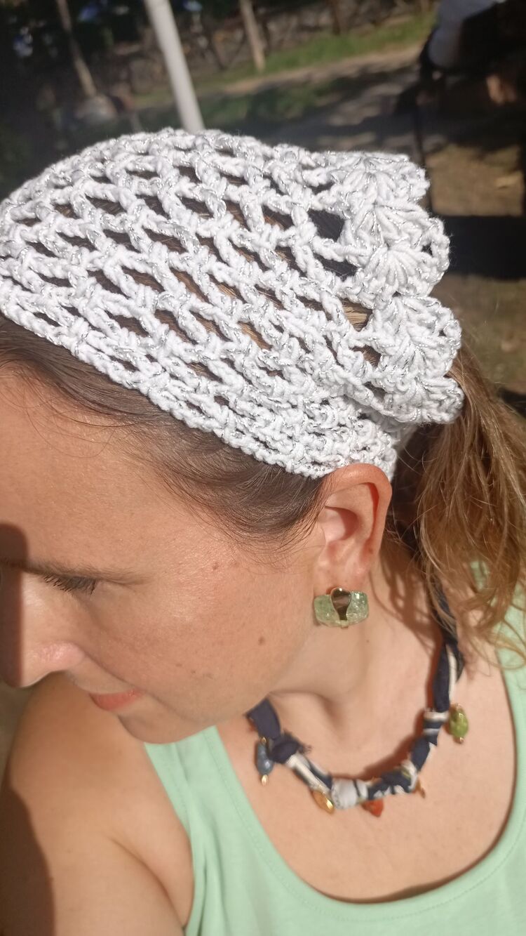 El Örgüsü Buz Mavisi Bandana