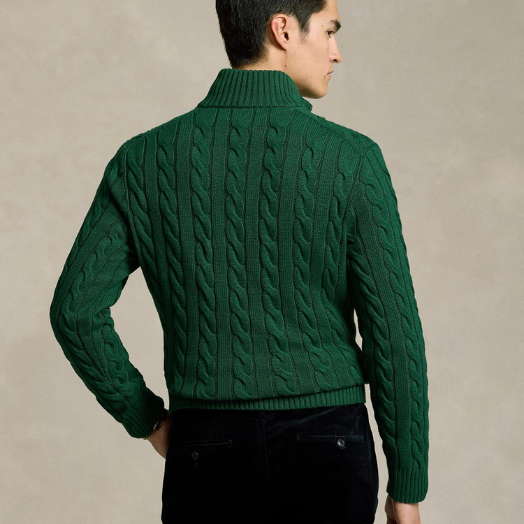 RL yeşil Half-zip %100 cotton Knitwear