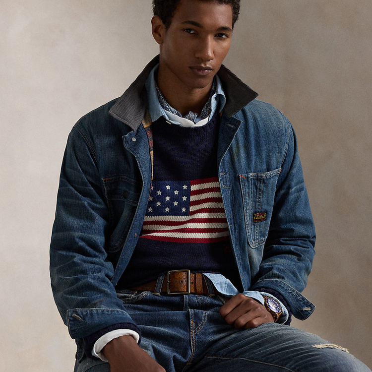 RL  Half -Zip %100 Cotton Knitwear