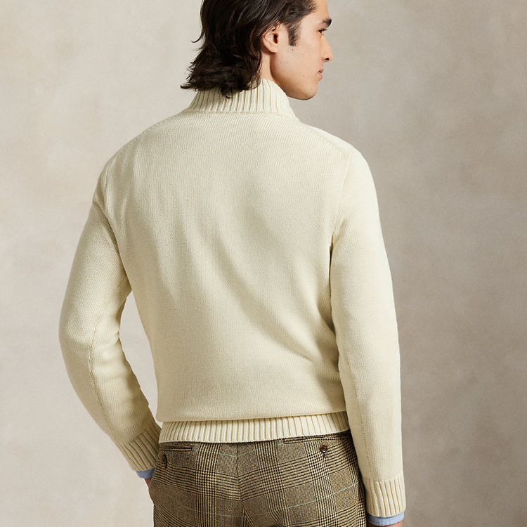 RL  Beyaz Half-Zip %100 Cotton 