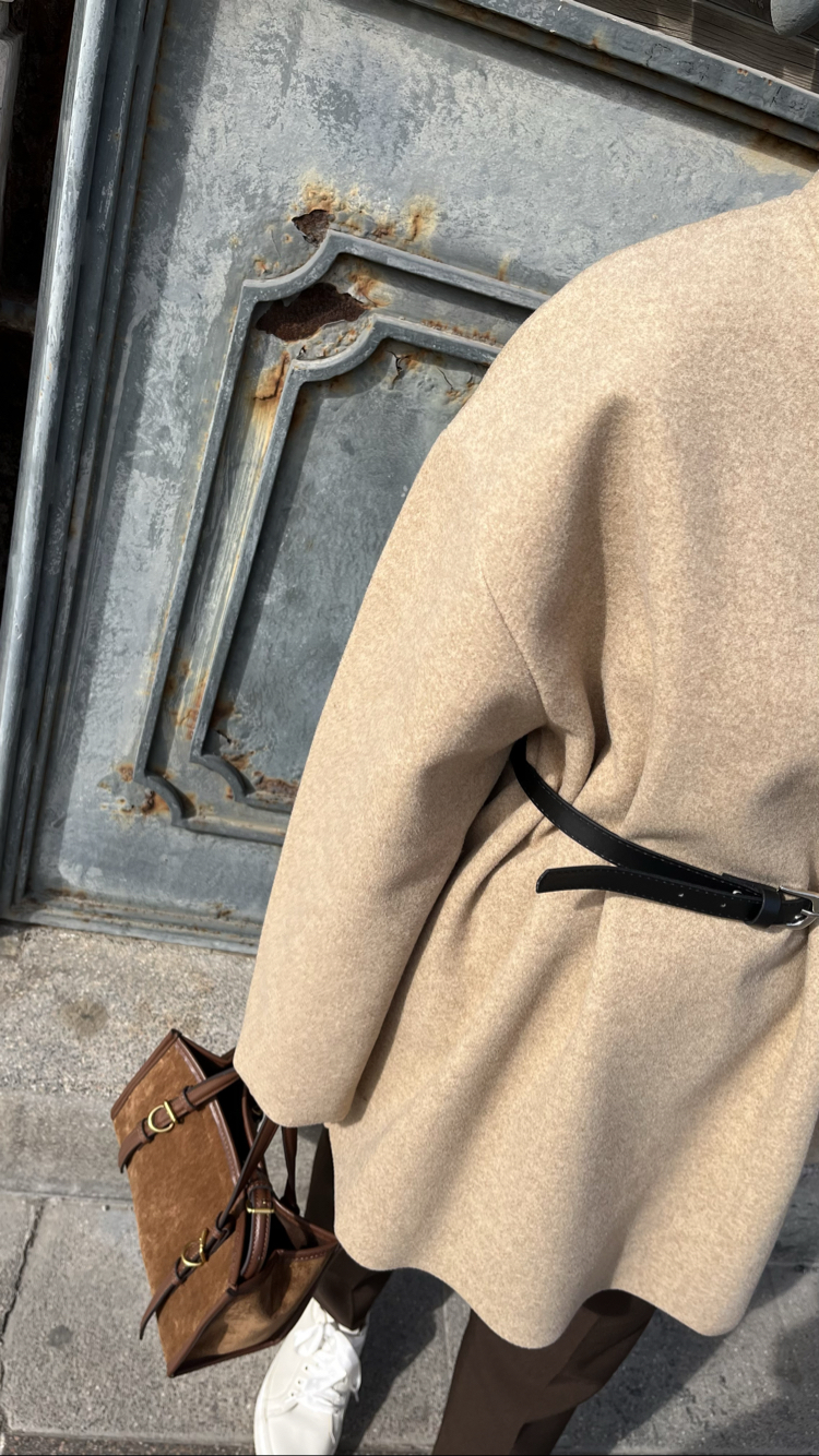 Kaşe Dokulu Oversize Kazak