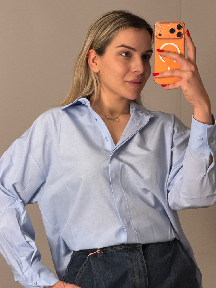 Mavi Rahat Kesim Gömlek