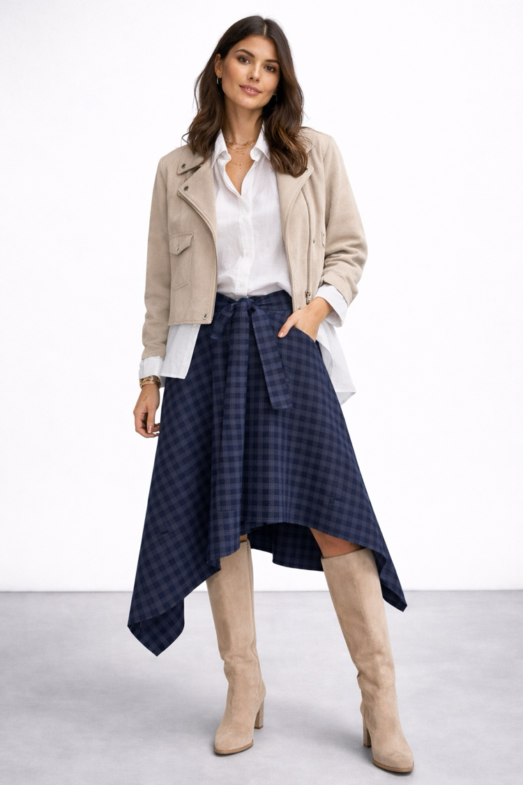 Belted Plaid Waist Piece