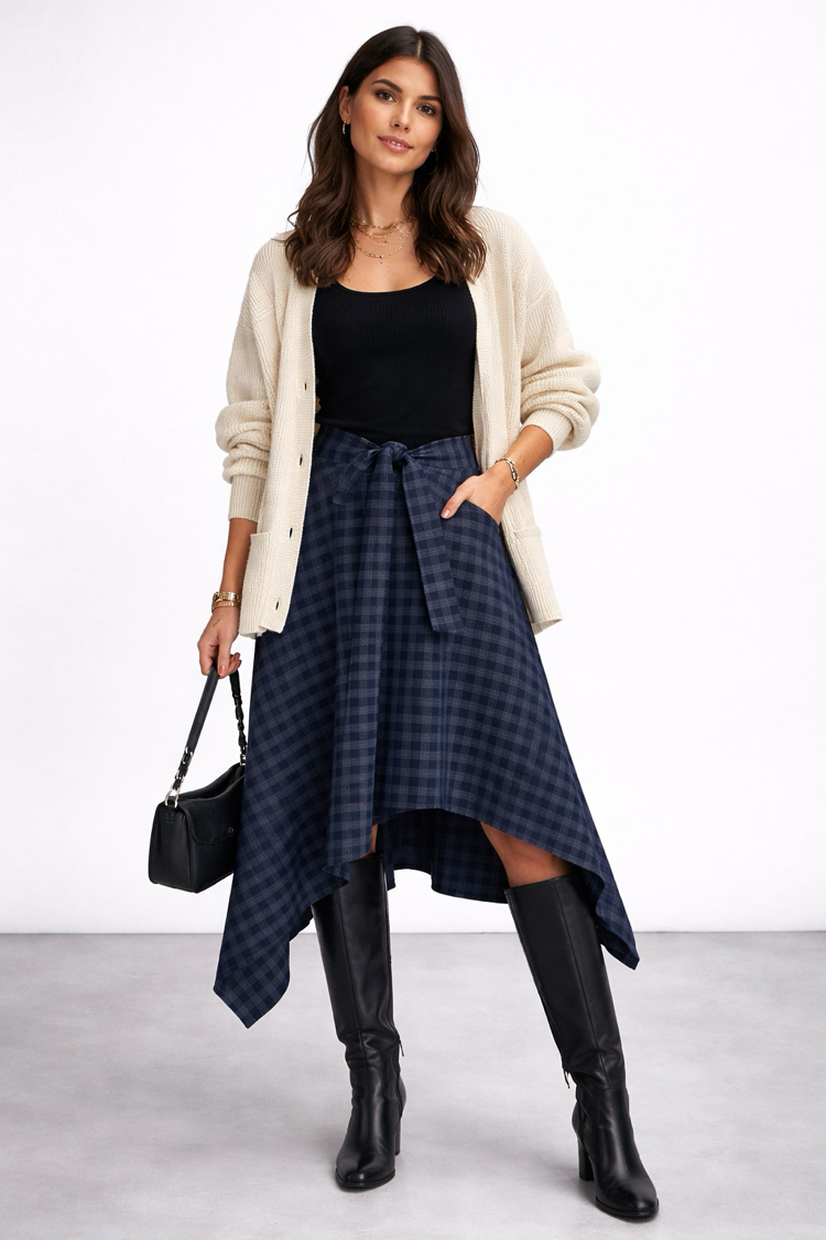 Belted Plaid Waist Piece
