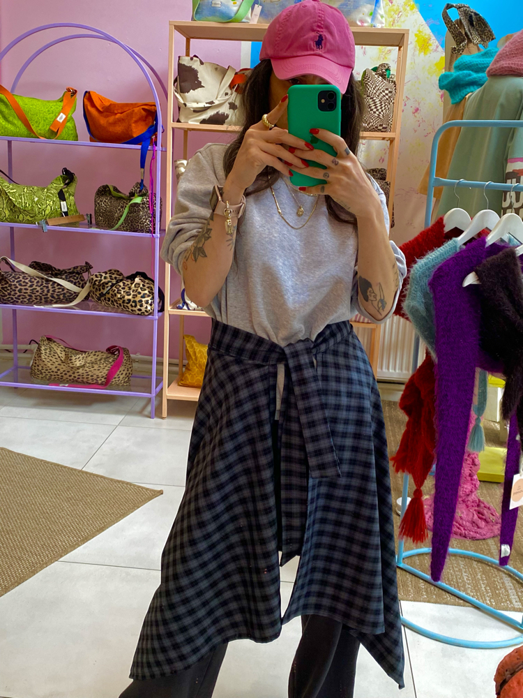 Belted Plaid Waist Piece