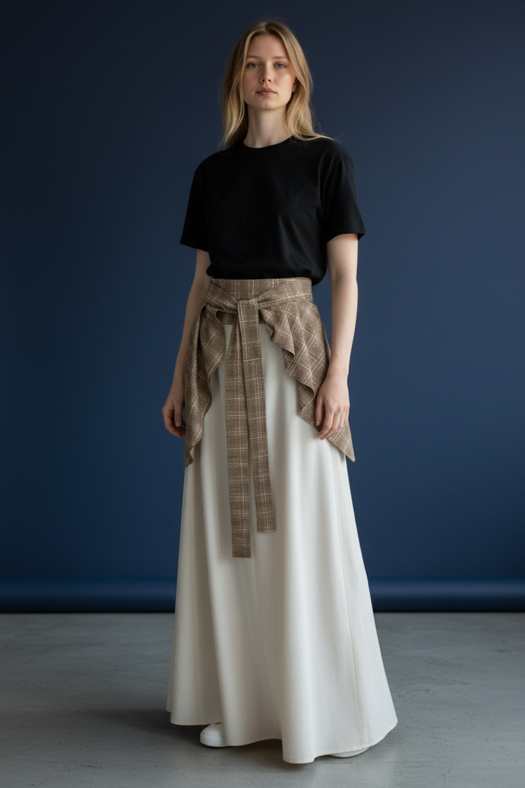 Belted Plaid Waist Piece