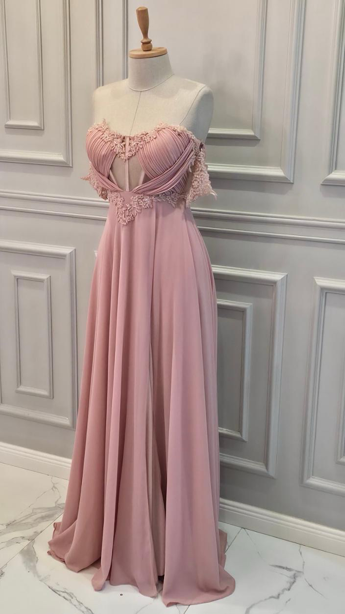 EVA RUBBINI İŞLEMELİ ŞİFON ABİYE ELBİSE