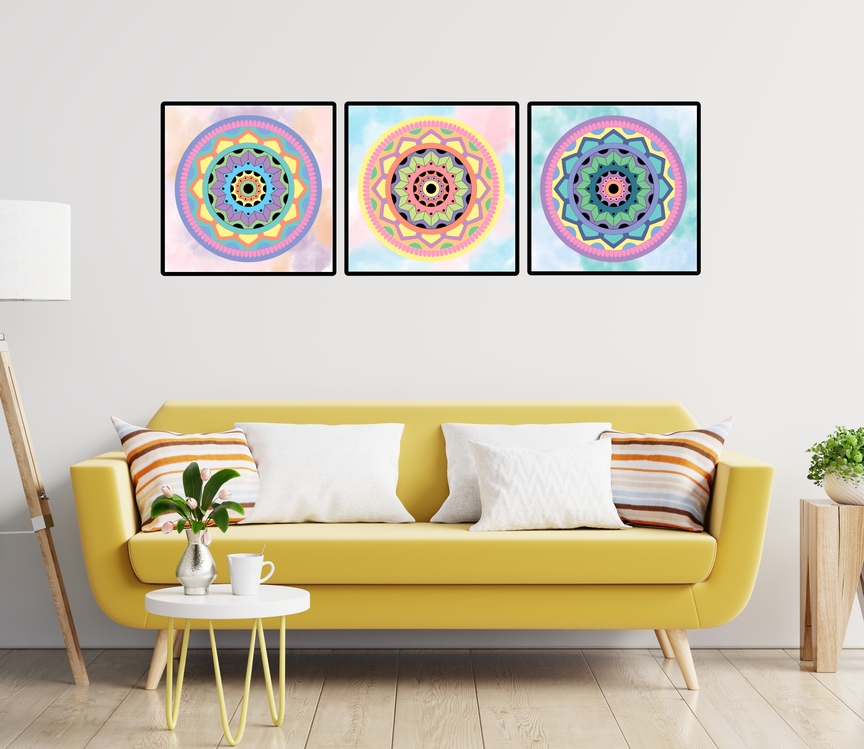 Mandala 3'lü Set (Pastel)