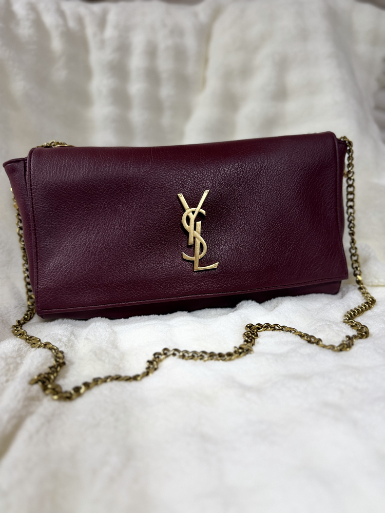 YSL(Çift Taraflı)Deri & Süet Bordo