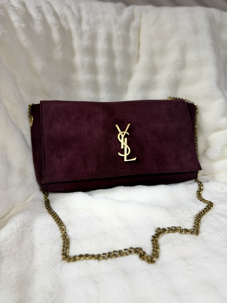 YSL(Çift Taraflı)Deri & Süet Bordo