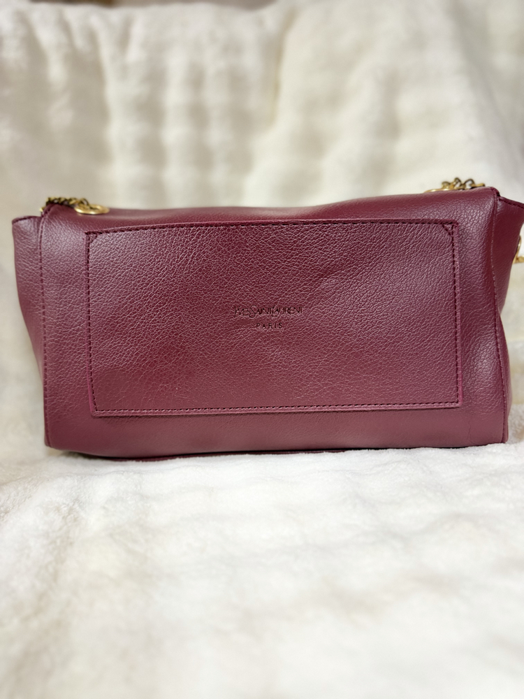 YSL(Çift Taraflı)Deri & Süet Bordo