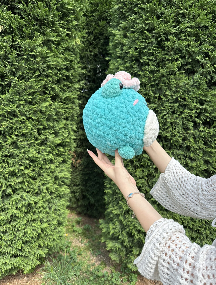 Pembe Şapkalı Kurbağa Amigurumi