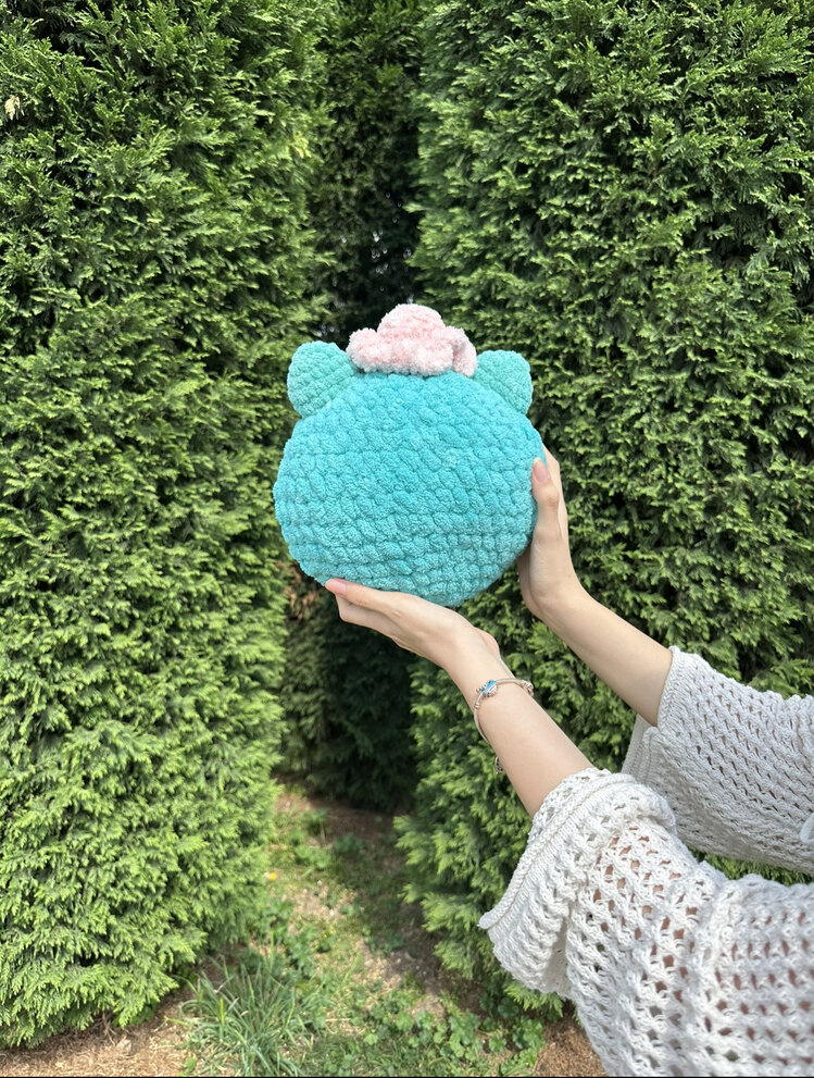 Pembe Şapkalı Kurbağa Amigurumi