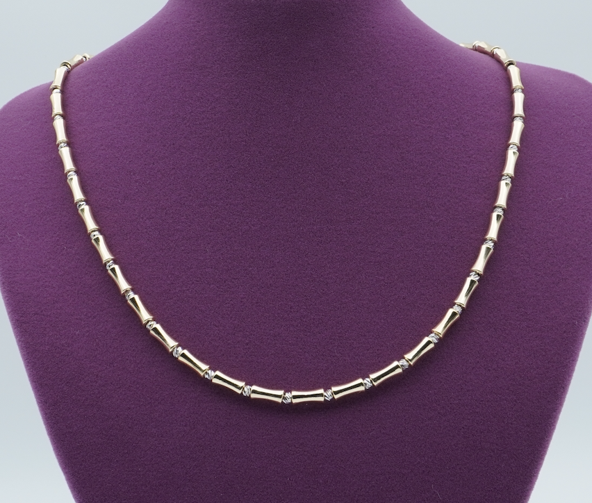 Bambu Form Kolye (Gold-Silver)