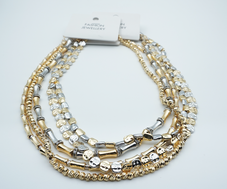 İki Renk Bambu Kolye (Gold/Silver)