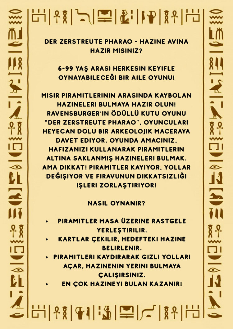 PHARAO MISIR MİTOLOJİSİ TEMALI KUTU OYUNU 