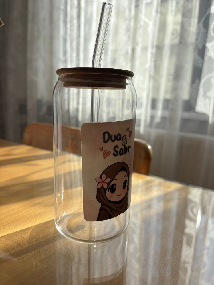 Bambu kapaklı bardak-dua,sabır