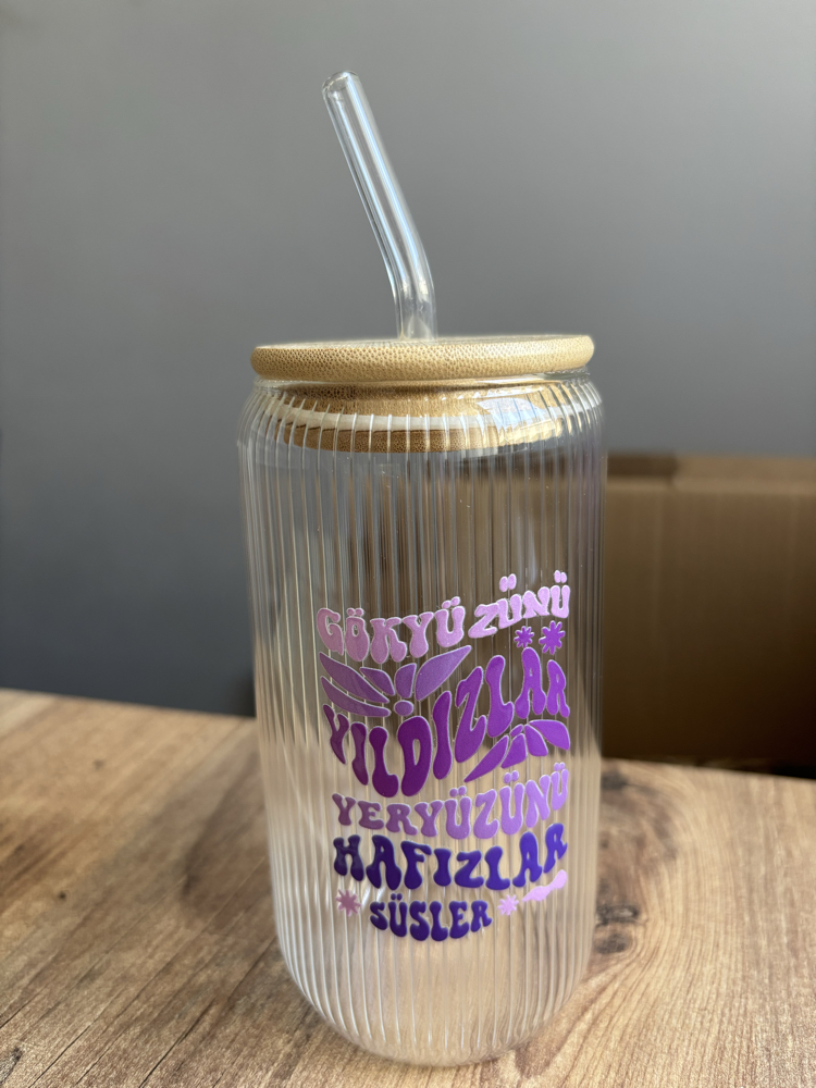 Bambu kapaklı bardak- lila