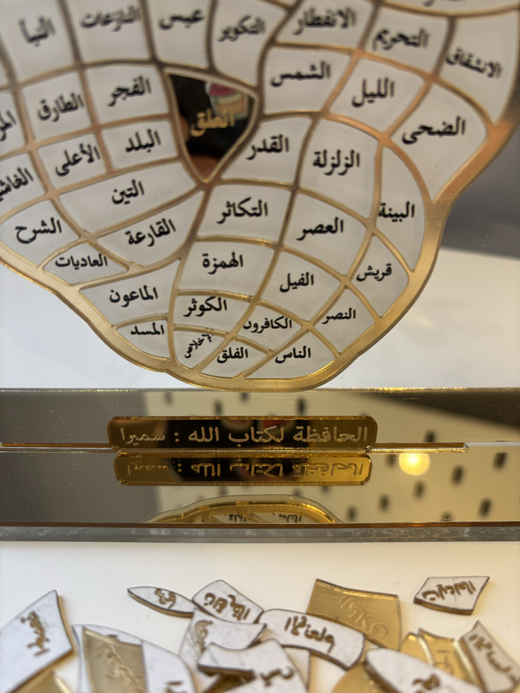 Kalpli sure ezber plaketi-gold