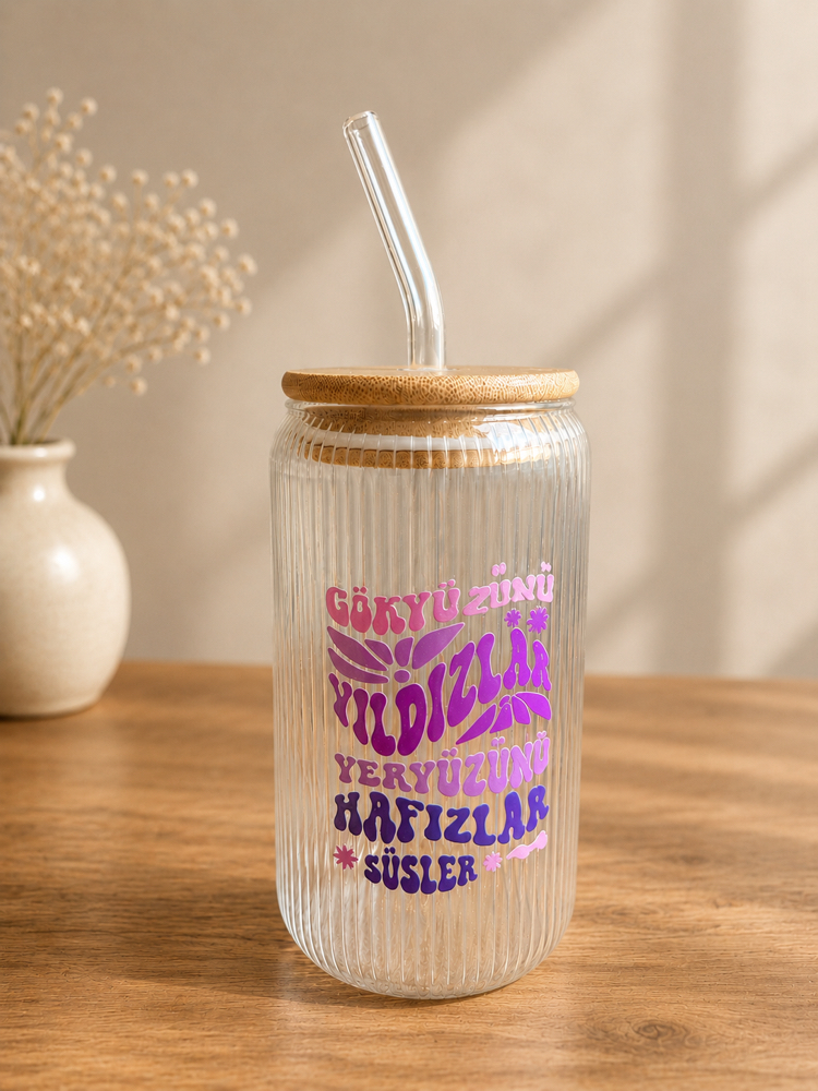 Bambu kapaklı bardak- lila