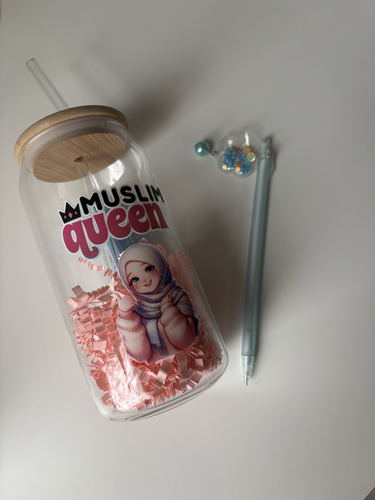 Müslim Queen bambu kapaklı bardak