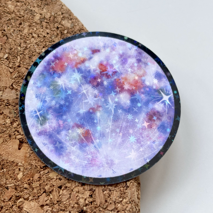 moon - holo sticker