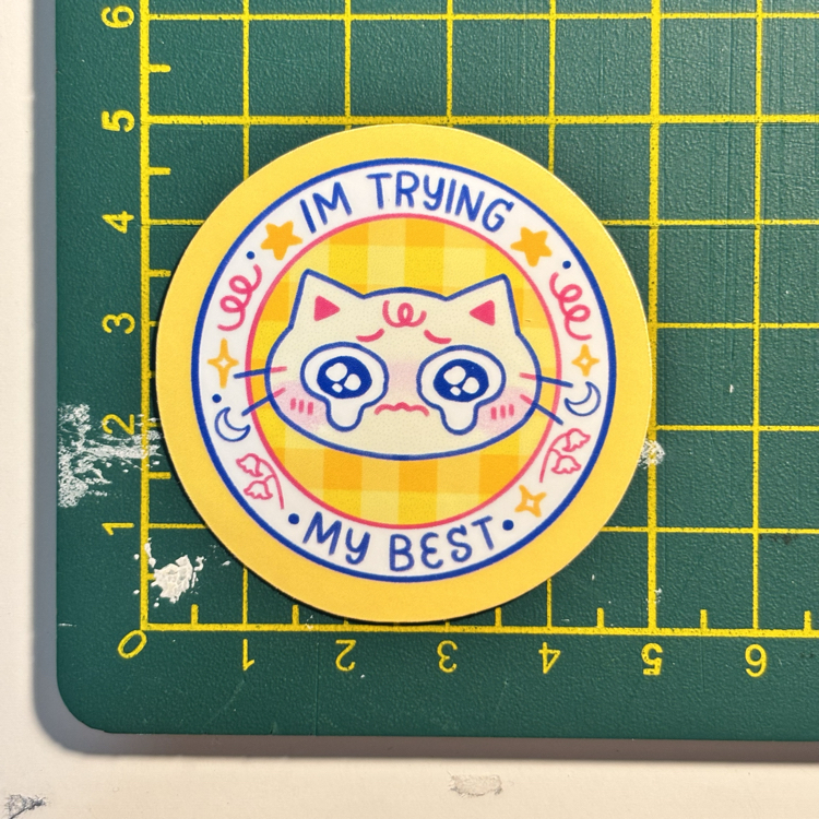 im trying my best - sticker | Meowgic Shop =^·ω·^=