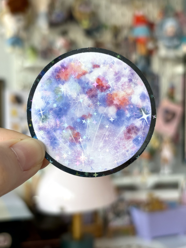 moon - holo sticker