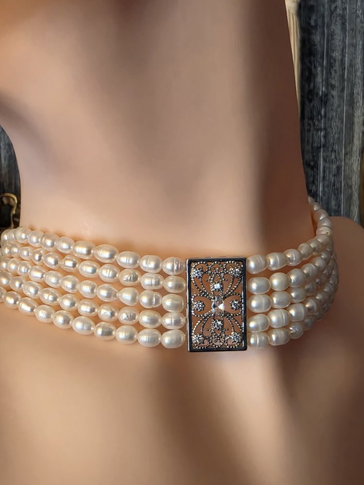 Gerçek İnci Choker Kolye 