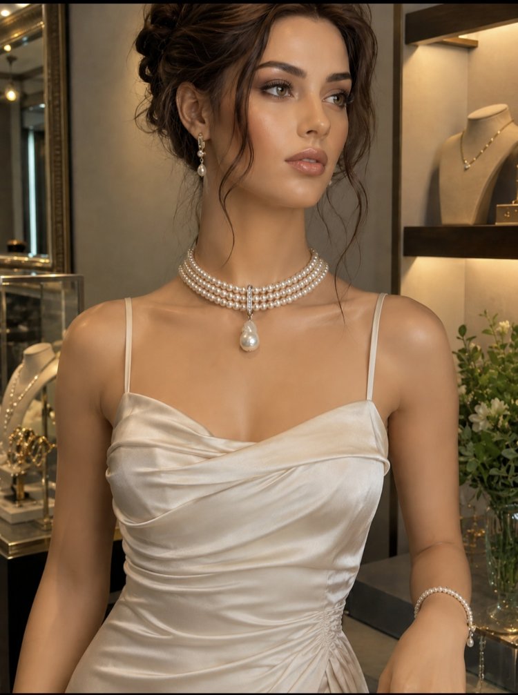 Gerçek İnci Choker Kolye 