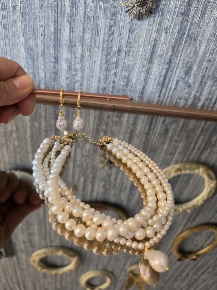 Gerçek İnci Kolye ve Küpe