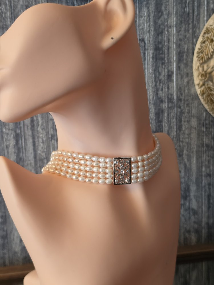 Gerçek İnci Choker Kolye 